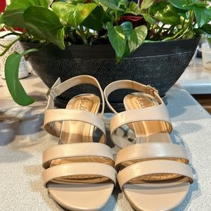 Abella sx 10 Tan, True Comfort, Sling Back Sandal with 2 inches heels
